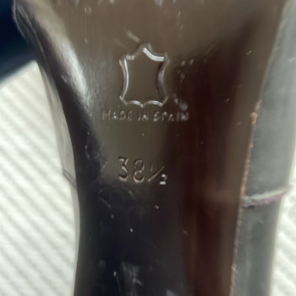 Anthropologie Coclico black leather retro wrap heels size 38.5 womens or sz 8 - Picture 10 of 10